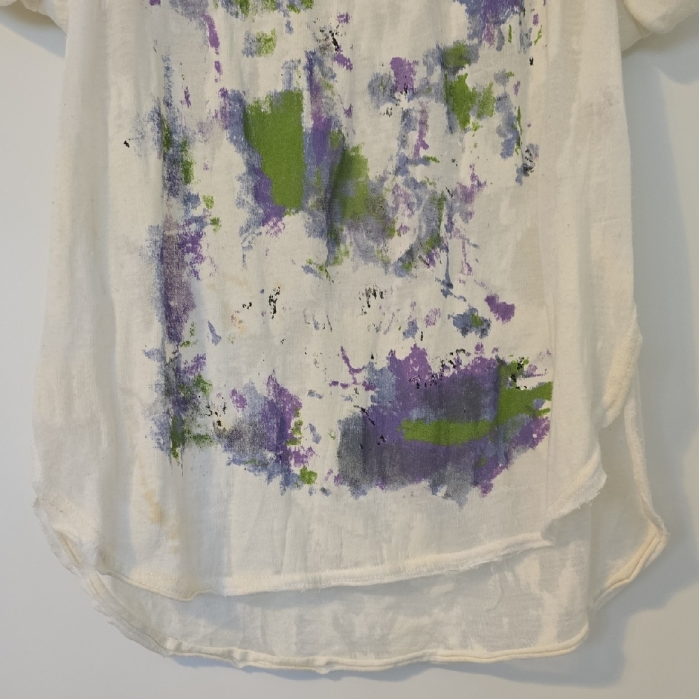 Free People Artistic Creme and Purple Blouse. Size XS - Picture 4 of 14